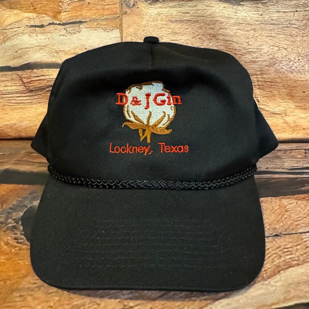 OTTO Hat Men's Adjustable D&J Gin Lockney Texas Cotton Blend Black Rope Cap